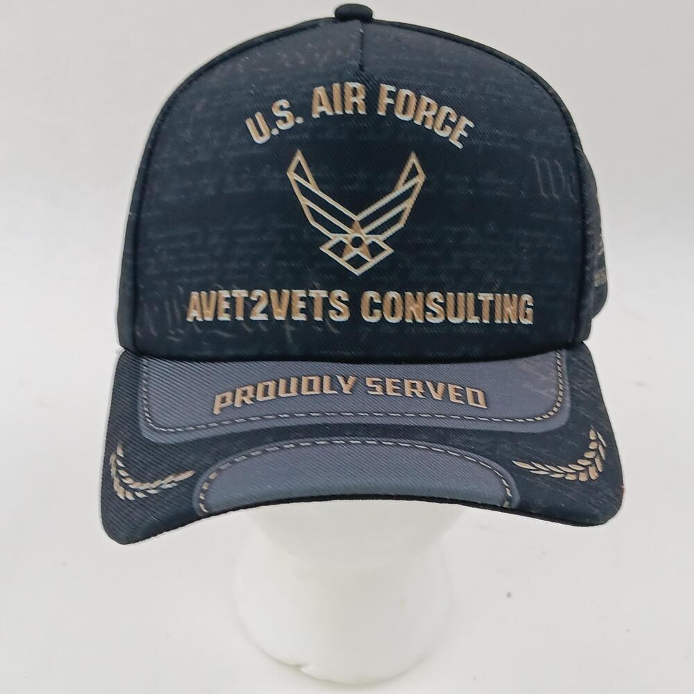 AVET2VETS Consulting U.S. Air Force Hat Cap Snap Back One Size Blue Mens